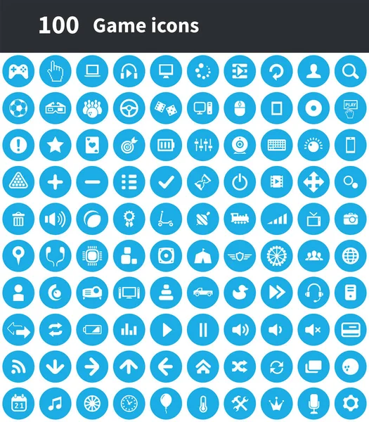 游戏 100 图标通用设置为 Web 和 Ui. — 图库矢量图片