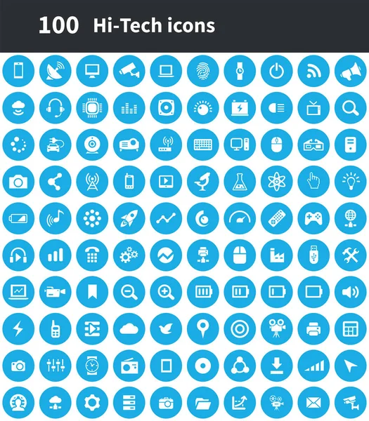 Hi-Tech 100 ikony univerzální sada pro web a uživatelské rozhraní — Stockový vektor