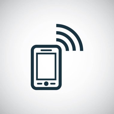 akıllı telefon wifi simgesi. beyaz arka plan üzerinde web ve Ui için