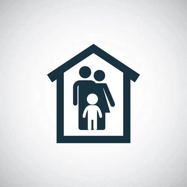 Family Home-pictogram voor web en UI op witte achtergrond — Stockvector