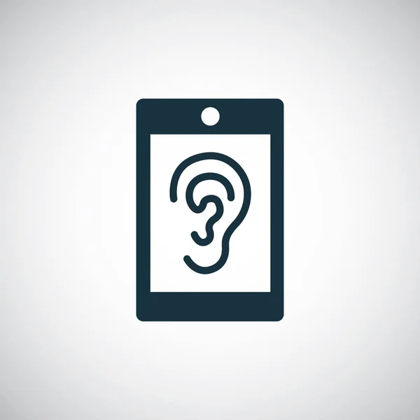 Иконка уха смартфона для интернета и пользовательского интерфейса на белом фоне — стоковый вектор
