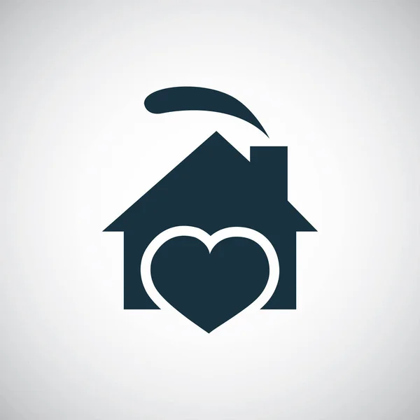 Home heart icon for web and UI on white background — Stock Vector