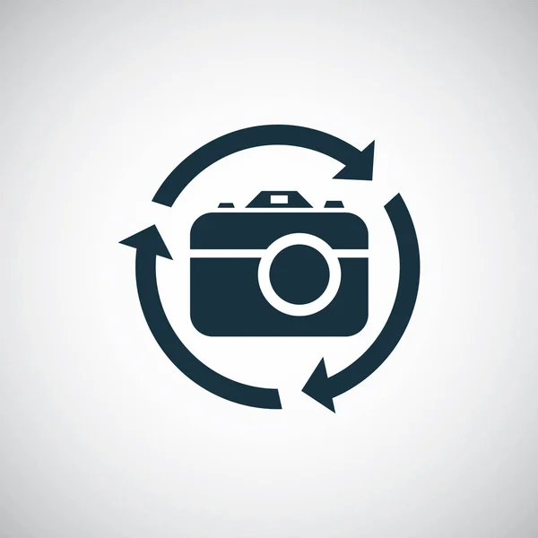 Pfeilsymbol der Fotokamera für Web und UI auf weißem Hintergrund — Stockvektor