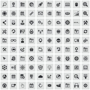 seo 100 simgeleri evrensel web ve Ui için ayarlayın.