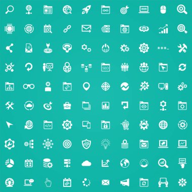 seo 100 simgeleri evrensel web ve Ui için ayarlayın.