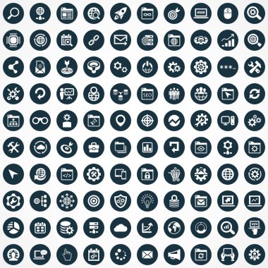 seo 100 simgeleri evrensel web ve Ui için ayarlayın.