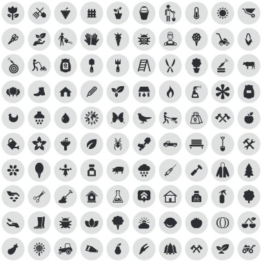 bahçe 100 simgeler evrensel web ve Ui için ayarlayın.