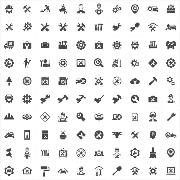 Reparatur 100 Icons Universal-Set für Web und UI. — Stockvektor