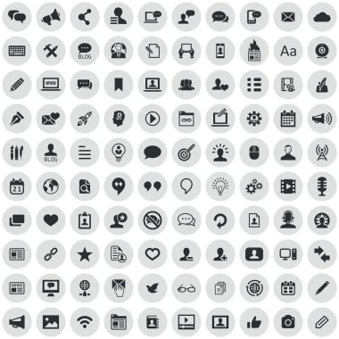 blog 100 simgeler evrensel web ve Ui için ayarlayın.