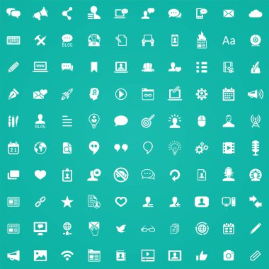 blog 100 simgeler evrensel web ve Ui için ayarlayın.