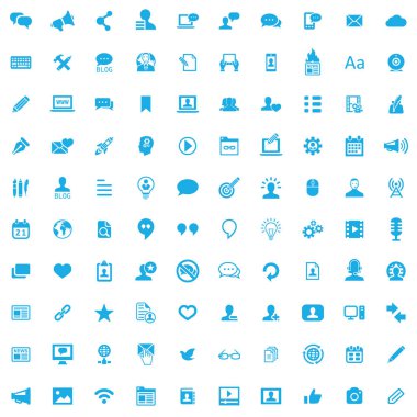 blog 100 simgeler evrensel web ve Ui için ayarlayın.