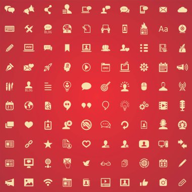 blog 100 simgeler evrensel web ve Ui için ayarlayın.