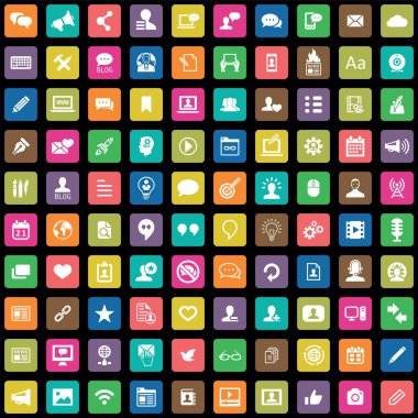 blog 100 simgeler evrensel web ve Ui için ayarlayın.