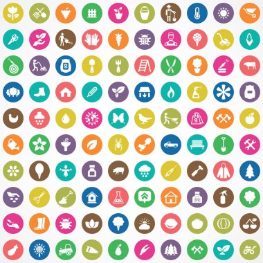 bahçe 100 simgeler evrensel web ve Ui için ayarlayın.