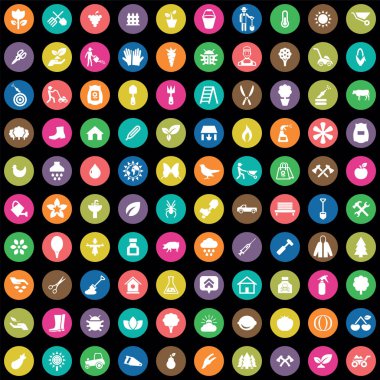 bahçe 100 simgeler evrensel web ve Ui için ayarlayın.