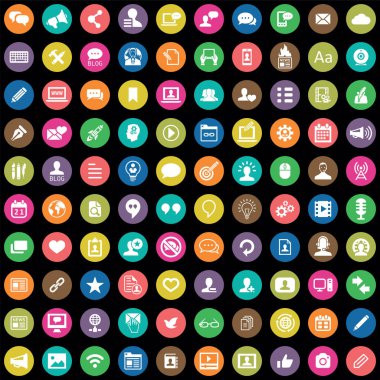 blog 100 simgeler evrensel web ve Ui için ayarlayın.