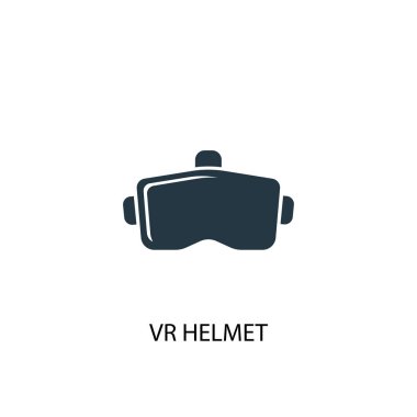 Vr kask simgesi. Basit eleman çizimi. Vr kask konsept sembolü tasarımı. Web için kullanılabilir