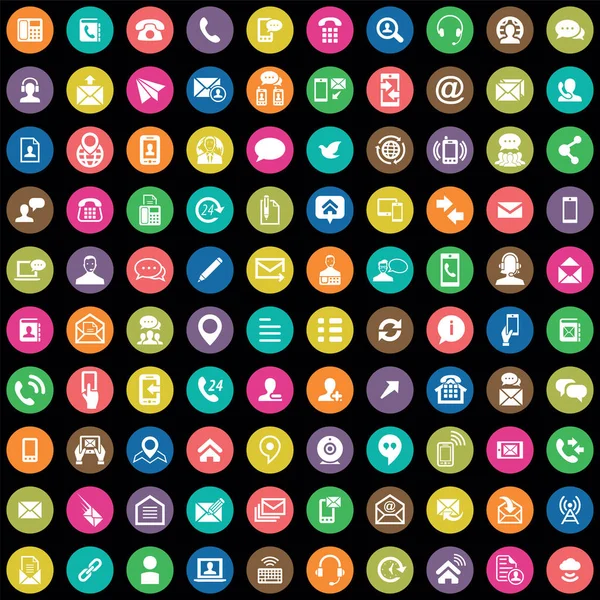 Kontaktujte nás 100 ikony univerzální sada pro web a uživatelské rozhraní. — Stockový vektor