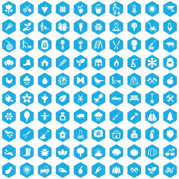 Jardinería 100 iconos universal set para web e UI . — Vector de stock