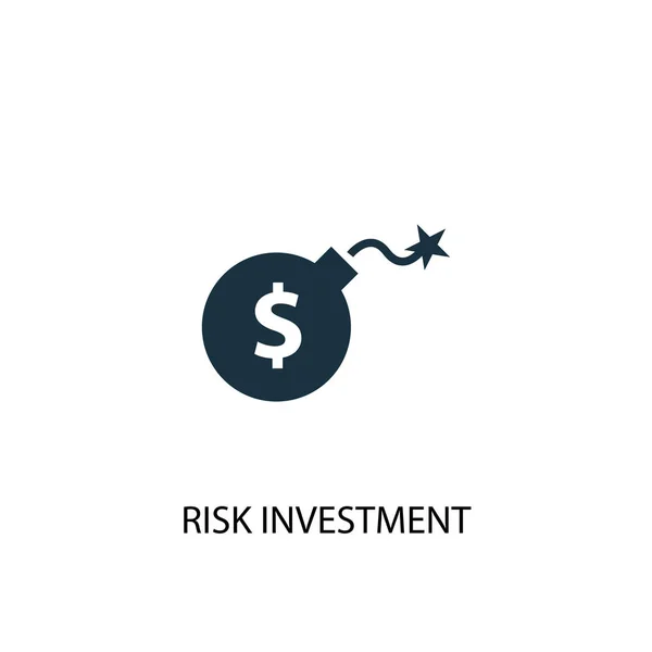 Значок риска инвестиций. Простая иллюстрация элемента. риск инвестиций концепция дизайна символа. Может быть использован для веб — стоковый вектор
