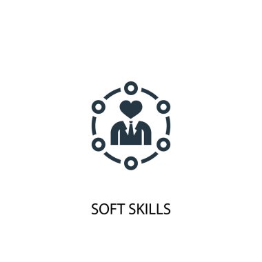 Yumuşak beceri simgesi. Basit eleman çizimi. Yumuşak beceri kavramı sembol tasarımı. Web için kullanılabilir