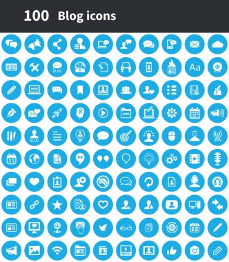 blog 100 simgeler evrensel web ve Ui için ayarlayın.