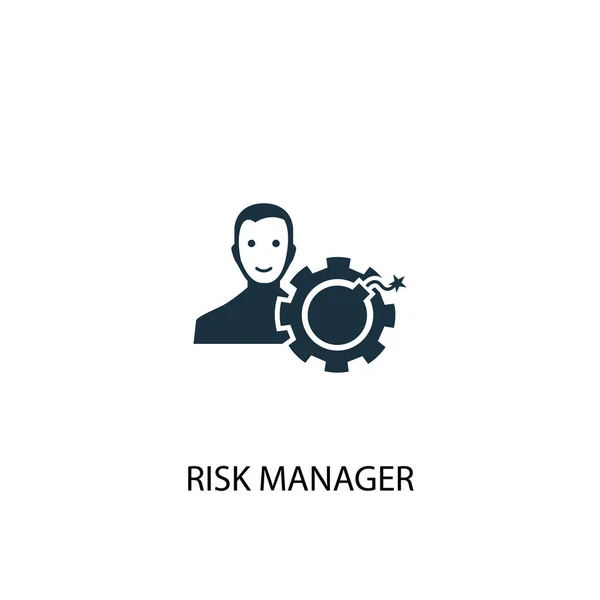 Значок менеджера рисков. Простая иллюстрация элемента. дизайн символа концепции менеджера рисков. Может быть использован для веб — стоковый вектор