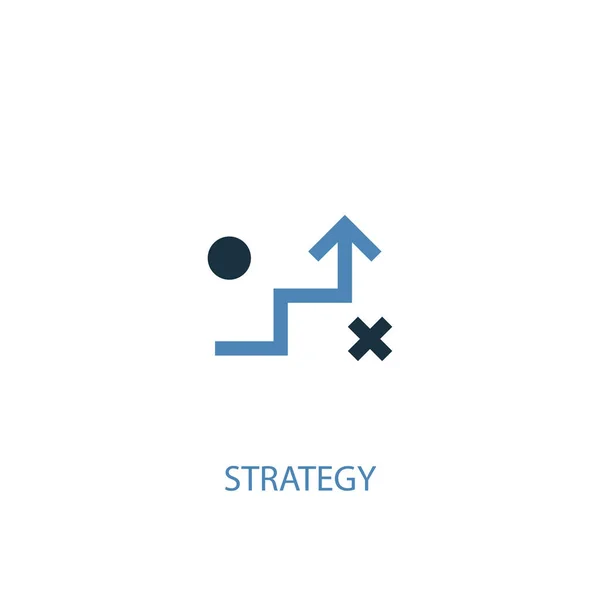 Concepto de estrategia 2 icono de color. Ilustración simple elemento azul. concepto de estrategia diseño de símbolo. Puede ser utilizado para web y móvil — Vector de stock