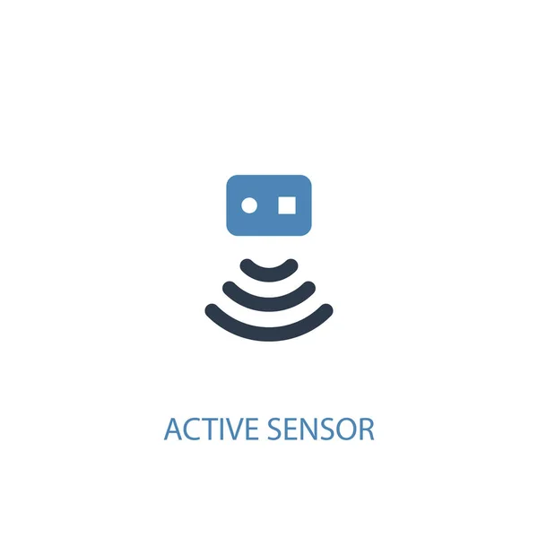 Conceito de sensor ativo 2 ícone colorido. Ilustração simples do elemento azul. Design de símbolo de conceito de sensor ativo. Pode ser usado para web e mobile — Vetor de Stock