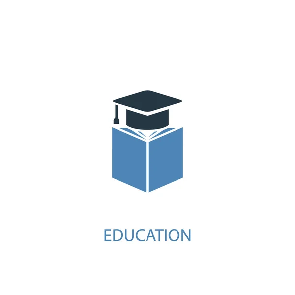 Concetto di istruzione 2 icona colorata. Illustrazione semplice elemento blu. concetto di istruzione simbolo di progettazione. Può essere utilizzato per web e mobile — Vettoriale Stock