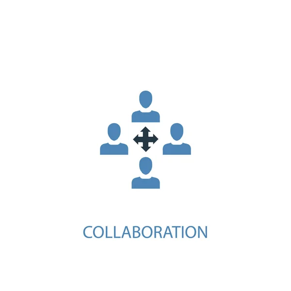 Conceito de colaboração 2 ícone colorido. Ilustração simples do elemento azul. projeto do símbolo do conceito da colaboração. Pode ser usado para web e mobile —  Vetores de Stock