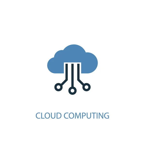 Cloud Computing concept 2 icône de couleur. Illustration simple d'élément bleu. Cloud Computing conception de symbole de concept. Peut être utilisé pour le web et le mobile — Image vectorielle