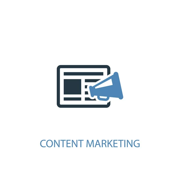 Content marketing concept 2 gekleurd pictogram. Eenvoudige illustratie van het blauwe element. content marketing concept symbool ontwerp. Kan gebruikt worden voor web en mobiel — Stockvector