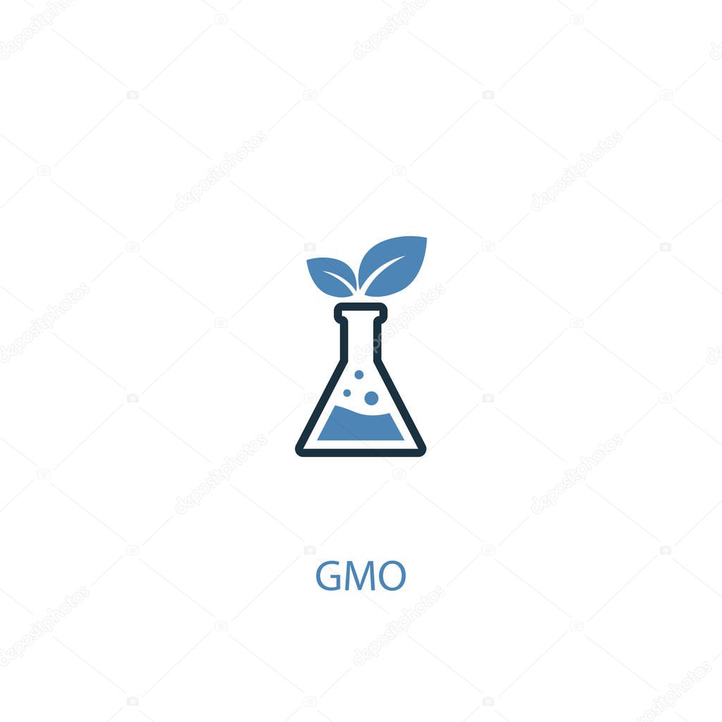 GMO concept 2 colored icon. Simple blue element illustration. GMO concept symbol design. Can be used for web and mobile