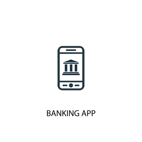 Icono de la aplicación bancaria. Ilustración de elementos simples. diseño de símbolo de concepto de aplicación bancaria. Puede ser utilizado para la web — Vector de stock
