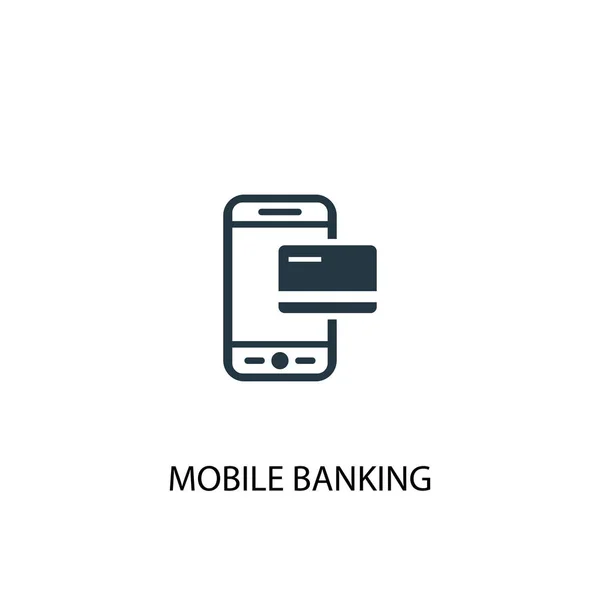Mobil bankacılık simgesi. Basit eleman çizimi. Mobil bankacılık kavramı sembol tasarımı. Web için kullanılabilir — Stok Vektör
