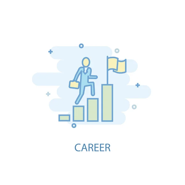 Karrier koncepció. Egyszerű vonal ikon, színes illusztráció. karrier szimbólum lapos design. Felhasználható: — Stock Vector