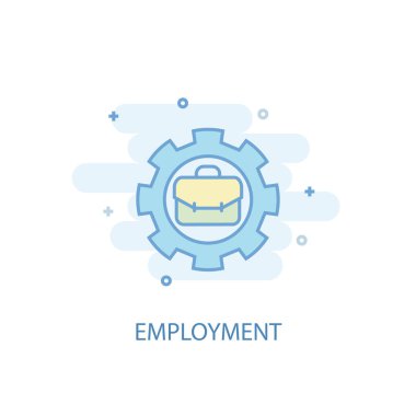 İş hattı konsepti. Basit çizgi simgesi, renkli çizim. iş sembolü düz tasarım. Kullanılabilir.