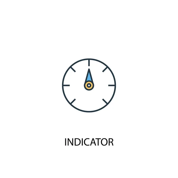 Koncept indikátoru 2 barevné čáry ikony. Jednoduchá žlutá a modrá ilustrace prvku. návrh osnovy konceptu indikátoru — Stockový vektor