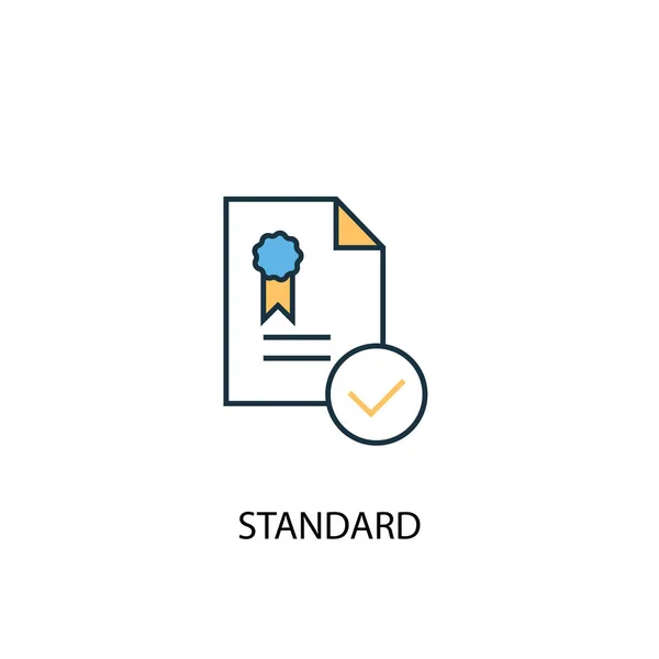 Concepto estándar 2 icono de línea de color. Ilustración simple de elementos amarillos y azules. diseño de esquema de concepto estándar — Vector de stock