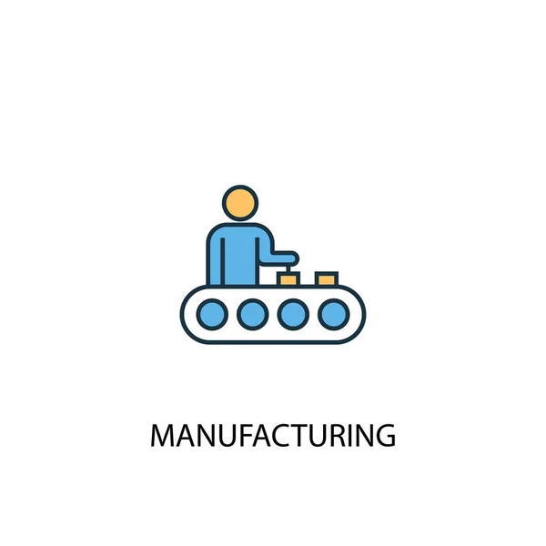 Manufacturing concept 2 colored line icon. Simple yellow and blue element illustration. manufacturing concept outline design — Stock Vector