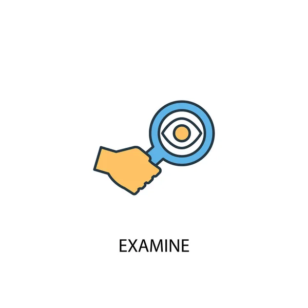 examine concept 2 colored line icon. Simple yellow and blue element illustration. examine concept outline design