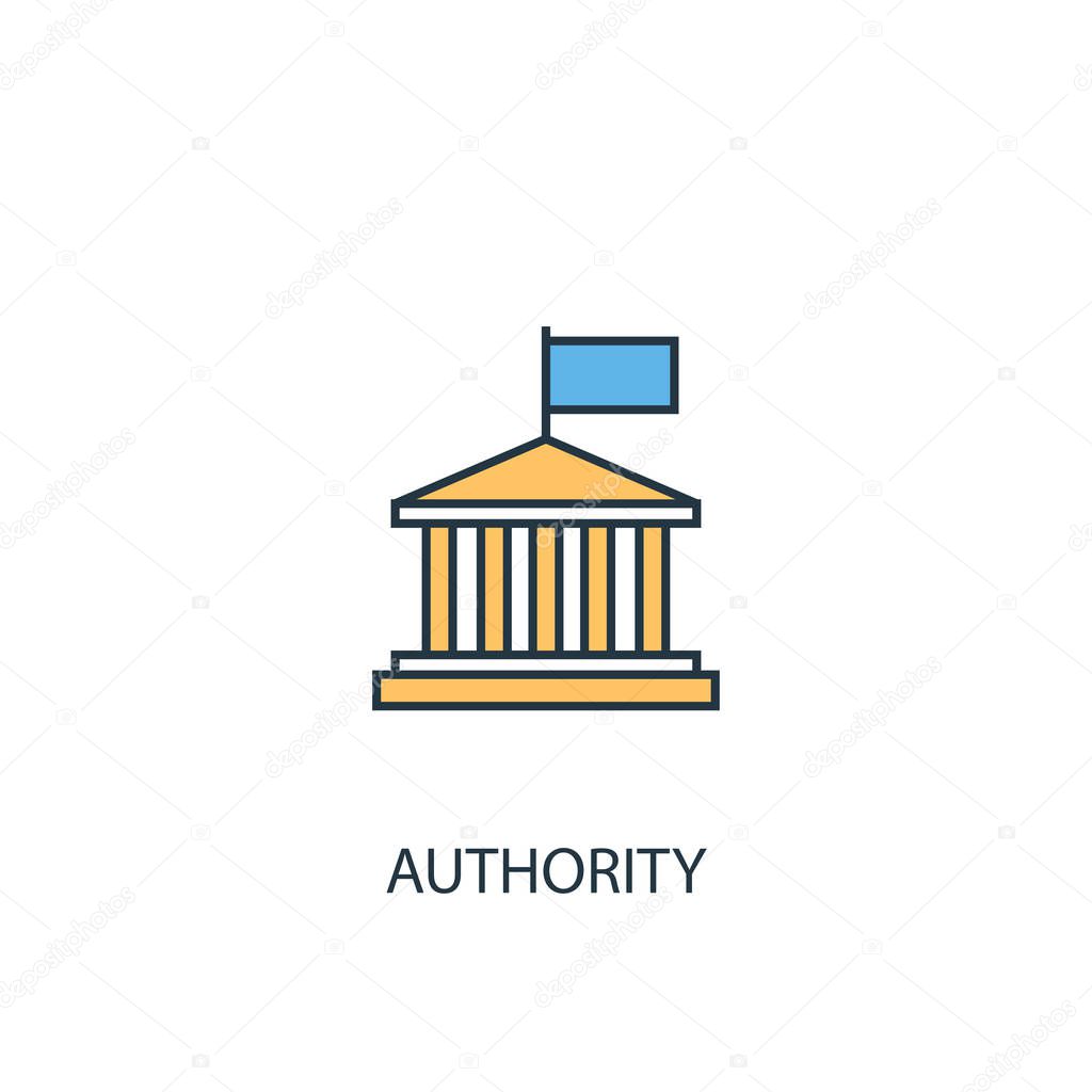 authority concept 2 colored line icon. Simple yellow and blue element illustration. authority concept outline design