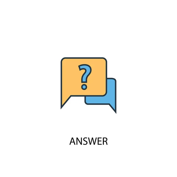 Answer concept 2 colored line icon. Simple yellow and blue element illustration. answer concept outline design — Stock Vector