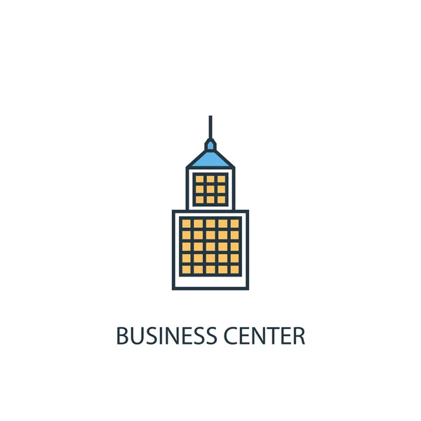 Business Center conceito 2 ícone de linha colorida. Ilustração simples do elemento amarelo e azul. Design de esboço de conceito de Business Center — Vetor de Stock