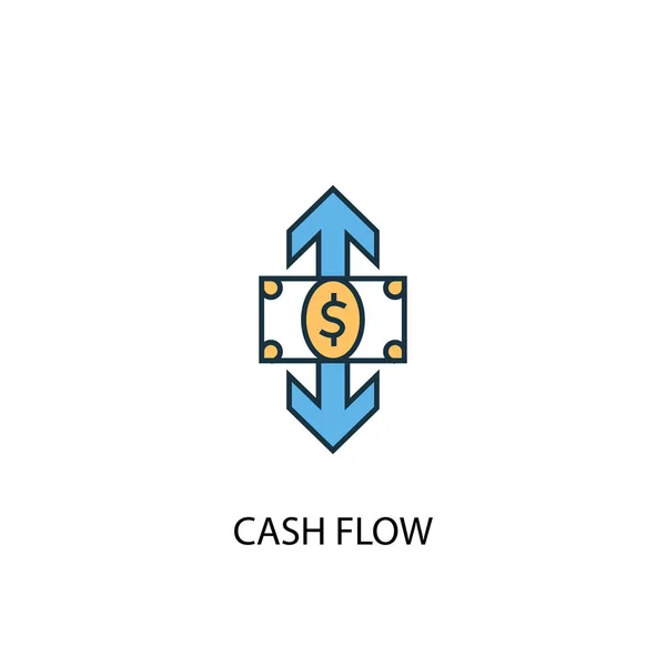 Koncept cash flow 2 barevné čáry ikony. Jednoduchá žlutá a modrá ilustrace prvku. návrh koncepce cash flow — Stockový vektor