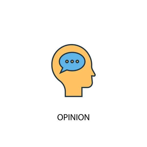 Vélemény koncepció 2 színes vonal ikon. Egyszerű sárga és kék elem illusztráció. a vélemény koncepciójának felvázolása — Stock Vector