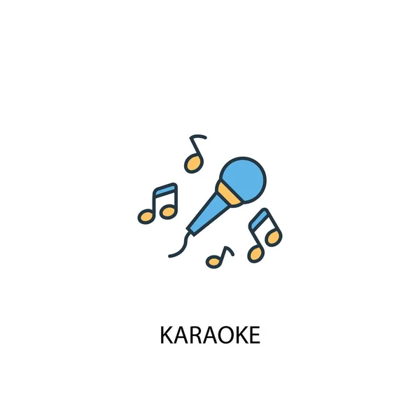Karaoke koncept 2 färgad linje ikon. Enkel gul och blå element illustration. Karaoke koncept skissera design — Stock vektor