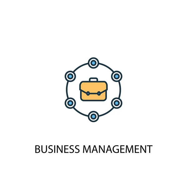 Έννοια επιχειρηματική διαχείριση 2 χρωματιστό εικονίδιο γραμμή. Απλή κίτρινη και μπλε απεικόνιση στοιχείων. σχεδιασμός περίληψης έννοιας επιχειρηματικής διαχείρισης — Διανυσματικό Αρχείο