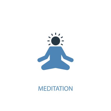 Meditasyon konsepti 2 renkli ikon. Basit mavi element çizimi. Meditasyon konsepti sembol tasarımı. Web ve mobil için kullanılabilir